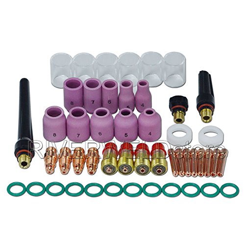 49PCS TIG Welding Torch Stubby Gas Lens #10 Pyrex Glass Cup Kit For WP-17//18//26